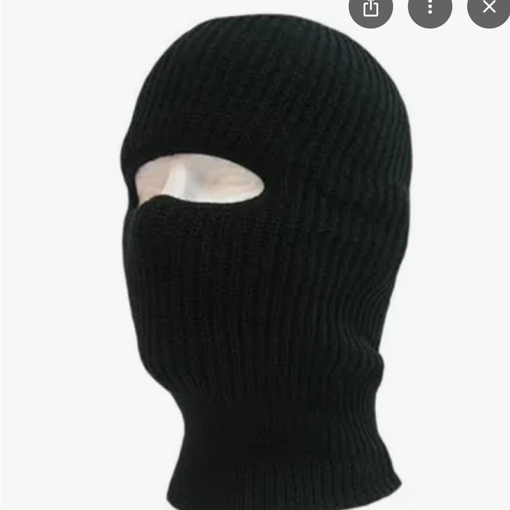 Black Ribbed Knit Face Mask beanie